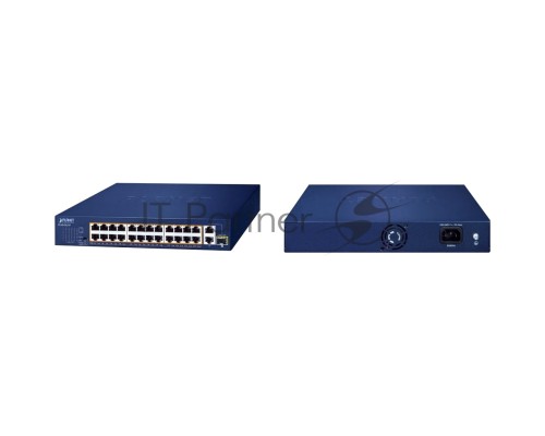 Коммутатор PLANET 24-Port 10/100TX 802.3at PoE + 2-Port 10/100/1000T + 1-Port shared 1000X SFP Unmanaged Gigabit Ethernet Switch