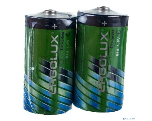 Батарейка Ergolux R14 SR2 (R14SR2, 1.5В) (2 шт. в уп-ке)