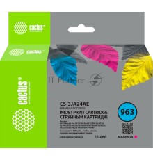 Картридж струйный Cactus CS-3JA24AE 963 пурпурный пигментный (11 мл) для HP OfficeJet 9010/9012/9013/9014/9015/9016/9019/9020/9025