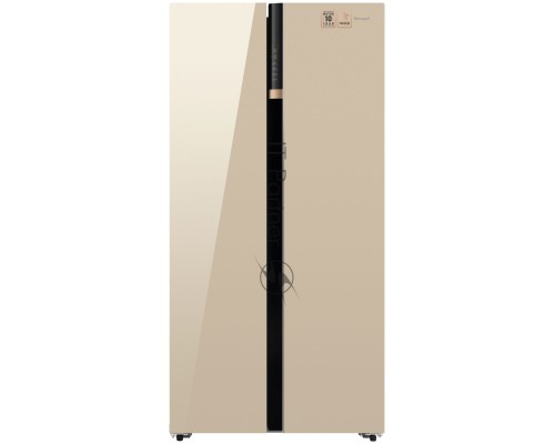 Холодильник Weissgauff Premium Wsbs 590 BeG NoFrost Inverter Premium 2-хкамерн. бежевый глянц.