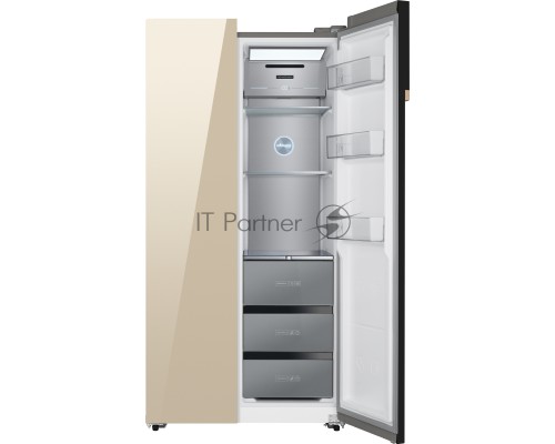 Холодильник Weissgauff Premium Wsbs 590 BeG NoFrost Inverter Premium 2-хкамерн. бежевый глянц.