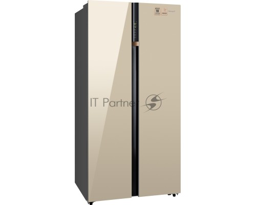 Холодильник Weissgauff Premium Wsbs 590 BeG NoFrost Inverter Premium 2-хкамерн. бежевый глянц.