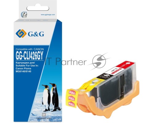 Картридж струйный G&G GG-CLI426GY серый (8.4мл) для Canon Pixma MG6140/MG8140