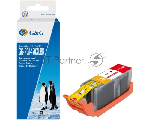 Картридж струйный G&G GG-PGI-470XLBK черный (20.4мл) для Canon MG5740/MG6840/MG7740