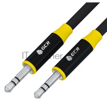 Кабель GCR 0.5m аудио jack 3.5mm/jack 3.5mm черный, AL case черный, желтая окантовка, M/M, GCR-54754