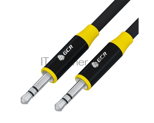 Кабель GCR 0.5m аудио jack 3.5mm/jack 3.5mm черный, AL case черный, желтая окантовка, M/M, GCR-54754 Кабель GCR 0.5m аудио jack 3.5mm/jack 3.5mm черный, AL case черный, желтая окантовка, M/M, GCR-54754