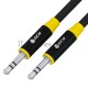 Кабель GCR 0.5m аудио jack 3.5mm/jack 3.5mm черный, AL case черный, желтая окантовка, M/M, GCR-54754