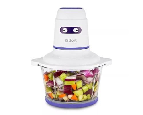 [Пылесос] Измельчитель электрический Kitfort КТ-3050-1 1.5л. 400Вт белый/фиолетовый