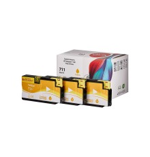 Набор струйных картриджей Sakura CZ136A (№711 Yellow 3-pack) для HP, желтый, 26 мл. (3шт)