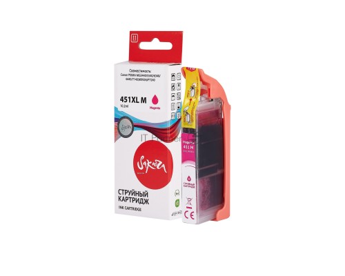 Струйный картридж Sakura 6474B001 (451XL M) для Canon, пурпурный, 10,2 мл., 660 к.
