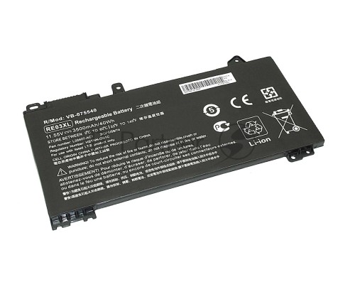 Аккумуляторная батарея для ноутбука HP ProBook 430 G6 (RE03-3S1P) 11,55V 3500mAh OEM черная