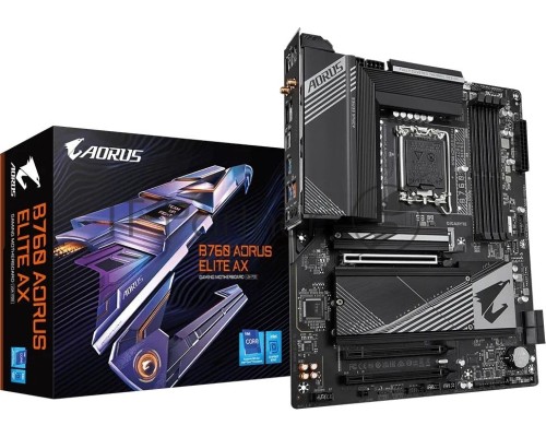 Материнская плата Gigabyte B760 AORUS ELITE AX Soc-1700 Intel B760 4xDDR5 ATX AC`97 8ch(7.1) 2.5Gg RAID+HDMI+DP