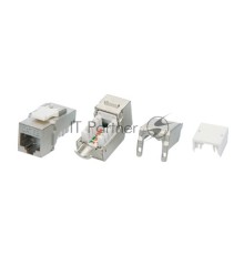 Вставка Keystone Jack RJ-45 (8P8C) Hyperline KJ9-8P8C-C5e-90-SH-F-WH, категория 5e, экранированная