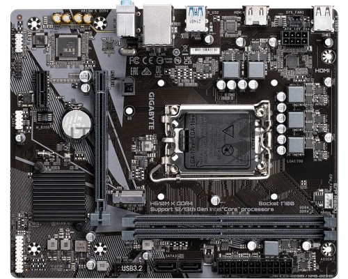 Материнская плата GIGABYTE H610M K DDR4 V2.0, LGA 1700, Intel H610, 2xDDR4, 2xSATA, 1xM.2, 1xPCI-E 4.0 x16, 1xPCI-E x1, 1xHDMI, 1x 1Gb LAN, 2xUSB-A 3.2 Gen 1, 4xUSB-A 2.0, 3x 3.5 мм, 7.1, Micro-ATX