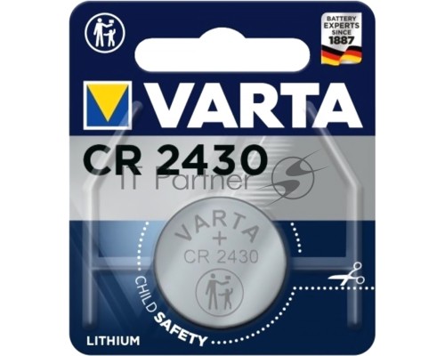 Батарейка Varta ELECTRONICS CR2430 BL1 Lithium 3V (6430) (1/10/100)