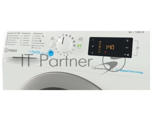 Стиральная машина Indesit BWSE 81293X WSV RU белый, загрузка фронтальная 8 кг, 1200 об/мин., класс: А