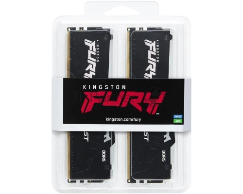 Оперативная память Kingston 16GB DDR5 6000 DIMM FURY Beast RGB EXPO Gaming Memory KF560C36BBEAK2-16 Non-ECC,  CL36 , 1.35V, (Kit of 2) 1RX16 36-38-38  288-pin 16Gbit, RTL
