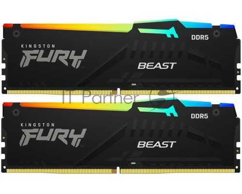 Оперативная память Kingston 16GB DDR5 6000 DIMM FURY Beast RGB EXPO Gaming Memory KF560C36BBEAK2-16 Non-ECC,  CL36 , 1.35V, (Kit of 2) 1RX16 36-38-38  288-pin 16Gbit, RTL