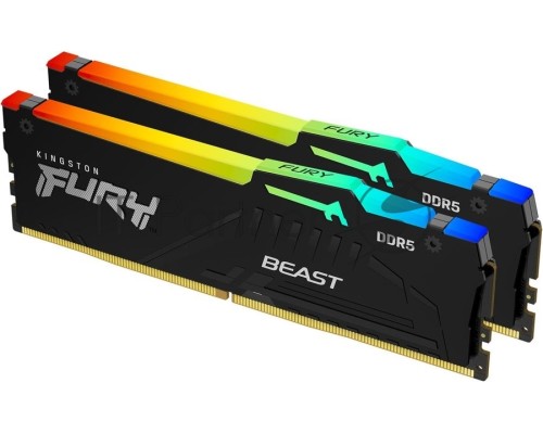 Оперативная память Kingston 16GB DDR5 6000 DIMM FURY Beast RGB EXPO Gaming Memory KF560C36BBEAK2-16 Non-ECC,  CL36 , 1.35V, (Kit of 2) 1RX16 36-38-38  288-pin 16Gbit, RTL