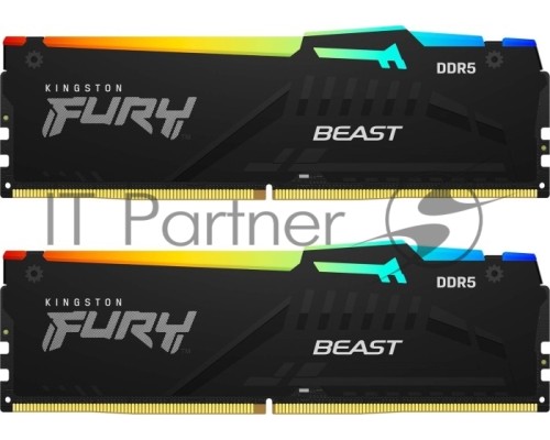 Оперативная память Kingston 16GB DDR5 6000 DIMM FURY Beast RGB EXPO Gaming Memory KF560C36BBEAK2-16 Non-ECC,  CL36 , 1.35V, (Kit of 2) 1RX16 36-38-38  288-pin 16Gbit, RTL