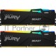 Оперативная память Kingston 16GB DDR5 6000 DIMM FURY Beast RGB EXPO Gaming Memory KF560C36BBEAK2-16 Non-ECC,  CL36 , 1.35V, (Kit of 2) 1RX16 36-38-38  288-pin 16Gbit, RTL