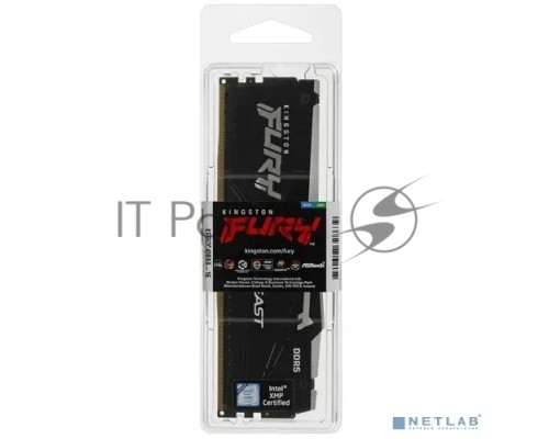 Оперативная память Kingston 16GB DDR5 5200 DIMM FURYRGB  Beast Black XMP Gaming Memory KF552C40BBA-16 Non-ECC, CL40, 1.25V, 1RX8 40-40-40  288-pin 16Gbit, RTL