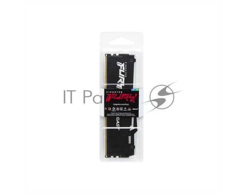 Оперативная память Kingston 16GB DDR5 5200 DIMM FURYRGB  Beast Black XMP Gaming Memory KF552C40BBA-16 Non-ECC, CL40, 1.25V, 1RX8 40-40-40  288-pin 16Gbit, RTL