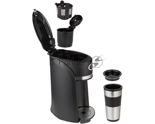 Кофеварка капельная Kitfort КТ-796 черный/нержавеющая сталь, исп. кофе - молотый, 0.42 л, 800 Вт.
