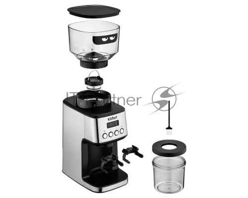 Кофемолка Kitfort КТ-790 180Вт сист.помол.:жернова вместим.:320гр нержавеющая сталь/черный