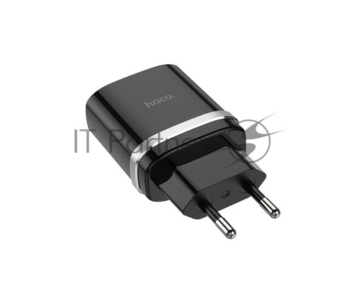 Блок питания (сетевой адаптер) HOCO С12Q Smart QC3.0, один порт USB, 5V, 3.0A, черный