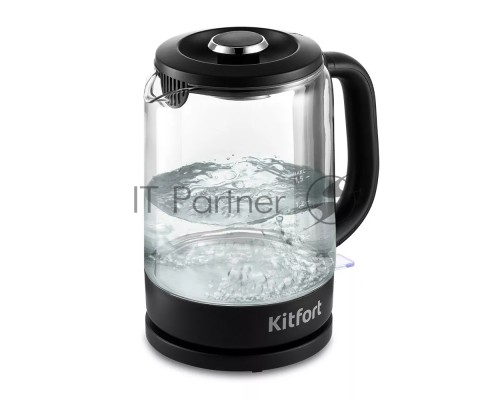 Чайник электрический Kitfort КТ-6156 1.5л. 2200Вт черный (корпус: пластик/стекло)