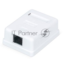Розетка Hyperline WRLine WR-WS-8P8C-C5E-1 комп.RJ45 1 кат.5E UTP бел. (упак.:1шт)