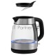 Чайник электрический Polaris PWK 1211CGL 1.2л. 2200Вт нержавеющая сталь/черный (корпус: нержавеющая сталь/стекло)
