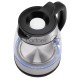 Чайник электрический Polaris PWK 1211CGL 1.2л. 2200Вт нержавеющая сталь/черный (корпус: нержавеющая сталь/стекло)