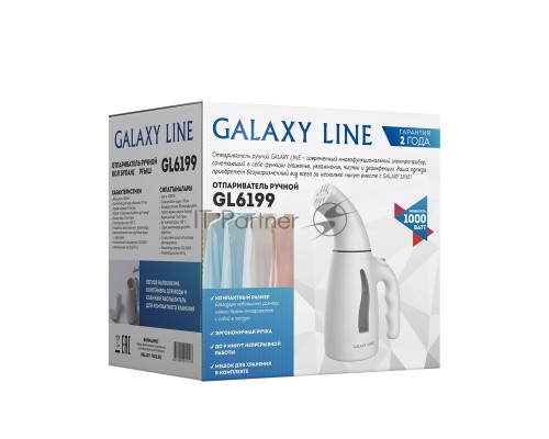 Отпариватель Galaxy Line GL 6199, белый, ручной, 1000 Вт, контейнер для воды 170 мл