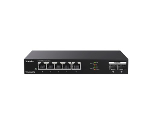 [Сетевое оборудование] TENDA TEM2007X 5-Портовый коммутатор Ethernet 2.5G с 2 портами 10G SFP+