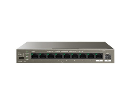 [Сетевое оборудование] IP-COM G1110PF-8-102W Коммутатор PoE неуправляемый  9-Ports 10/100/1000 Base-T + 1-Port 1000 Base-X SFP / 8-Ports PoE (PoE бюджет 92W)