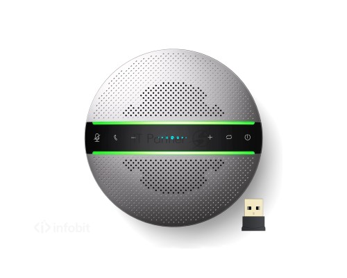 Спикерфон Infobit [iSpeaker M400] Всенаправленный USB-спикерфон. Охват 5 метров на 360 градусов. Подключение по USB + Bluetooth + Dongle, для помещений до 30 кв.м. Подкл. daisy chain.