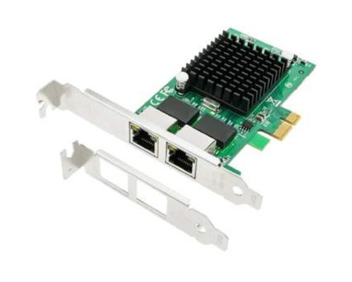[Контроллер] ORIENT XWT-INT82L2PE, Сетевая карта PCI-Ex1 v1.0a 2xRJ45 Gigabit Ethernet, Intel 82571GB chipset, 1 Гбит/с, 2 планки крепления в комплекте (31282)