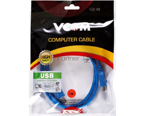 Кабель удлинительный VCOM VUS7065-1M USB3.0 Am-Af 1m