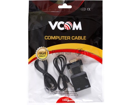 Переходник VCOM CA337A VGA(M)+audio+microUSB --> HDMI(F)1080*60Hz