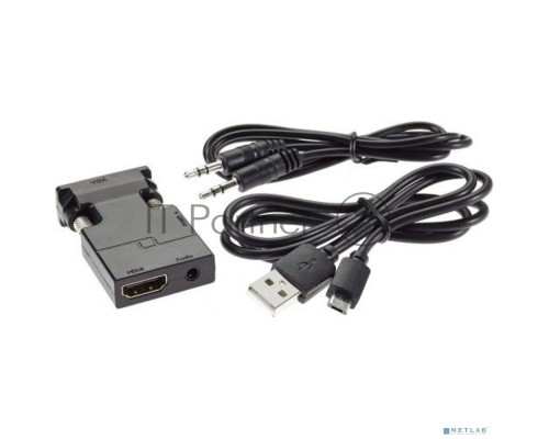 Переходник VCOM CA337A VGA(M)+audio+microUSB --> HDMI(F)1080*60Hz