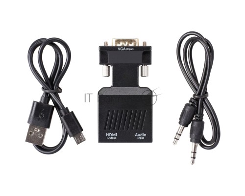 Переходник VCOM CA337A VGA(M)+audio+microUSB --> HDMI(F)1080*60Hz