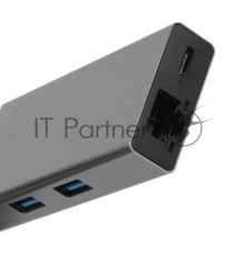 Адаптер VCOM CU459 Type-Cm --> RJ-45+2USB3.0(f) + PD100 Вт  Alum  Shell VCOM <CU459>
