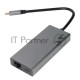 Адаптер VCOM CU459 Type-Cm --> RJ-45+2USB3.0(f) + PD100 Вт  Alum  Shell VCOM <CU459>