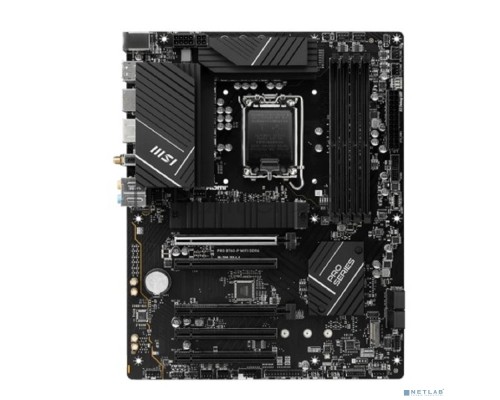 Материнская плата MSI PRO B760-P WIFI DDR4, LGA 1700, Intel B760, 4xDDR4, 4xSATA, 2xM.2, 1xPCI-E 4.0 x16, 1xPCI-E 4.0 x4, 3xPCI-E 3.0 x1, 1xHDMI, 1xDisplayPort, 1xRJ45 2.5Gb, Wi-Fi 6E, Bluetooth 5.3, 1xUSB-C 3.2 Gen 2, 2xUSB-A 3.2 Gen 2, 4xUSB-A 2.0, 5x3