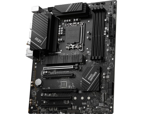 Материнская плата MSI PRO B760-P WIFI DDR4, LGA 1700, Intel B760, 4xDDR4, 4xSATA, 2xM.2, 1xPCI-E 4.0 x16, 1xPCI-E 4.0 x4, 3xPCI-E 3.0 x1, 1xHDMI, 1xDisplayPort, 1xRJ45 2.5Gb, Wi-Fi 6E, Bluetooth 5.3, 1xUSB-C 3.2 Gen 2, 2xUSB-A 3.2 Gen 2, 4xUSB-A 2.0, 5x3