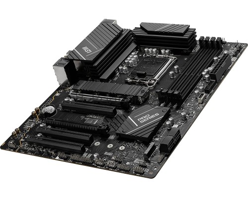 Материнская плата MSI PRO B760-P WIFI DDR4, LGA 1700, Intel B760, 4xDDR4, 4xSATA, 2xM.2, 1xPCI-E 4.0 x16, 1xPCI-E 4.0 x4, 3xPCI-E 3.0 x1, 1xHDMI, 1xDisplayPort, 1xRJ45 2.5Gb, Wi-Fi 6E, Bluetooth 5.3, 1xUSB-C 3.2 Gen 2, 2xUSB-A 3.2 Gen 2, 4xUSB-A 2.0, 5x3
