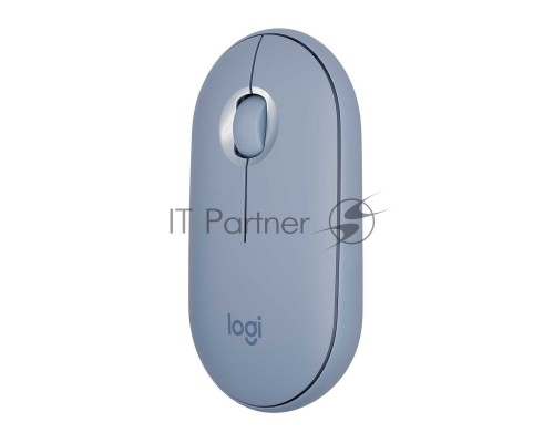 Мышь беспроводная Logitech Pebble M350 синий, 1000 dpi, радиоканал, Bluetooth, USB, кнопки - 3