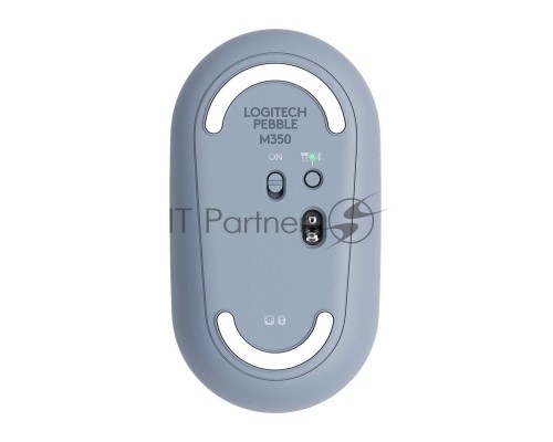 Мышь беспроводная Logitech Pebble M350 синий, 1000 dpi, радиоканал, Bluetooth, USB, кнопки - 3